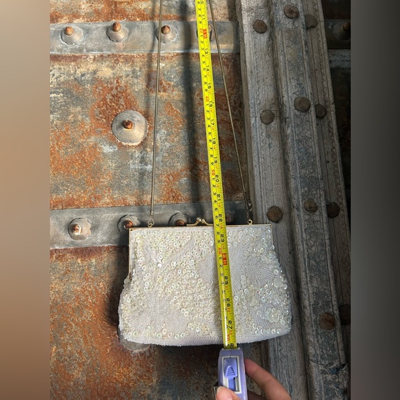 Vintage Ivory Beaded Evening Purse - Picture 3 of 4